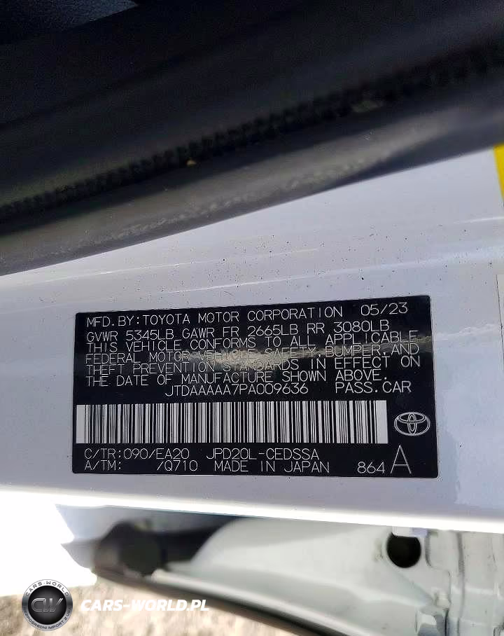 2023 Toyota Mirai Xle VIN:JTDAAAAA7PA009636 - 12