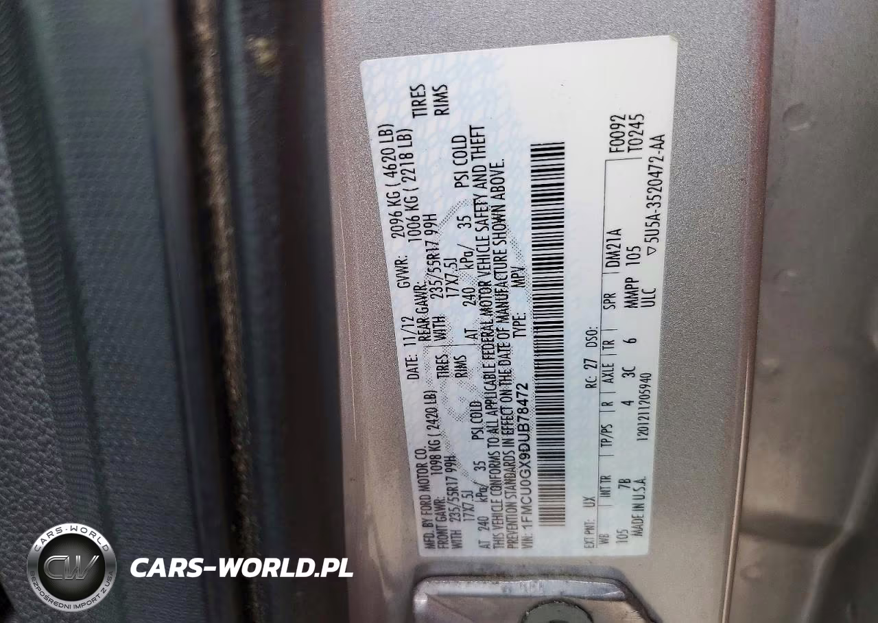 2013 Ford Escape VIN:1FMCU0GX9DUB78472 - 13