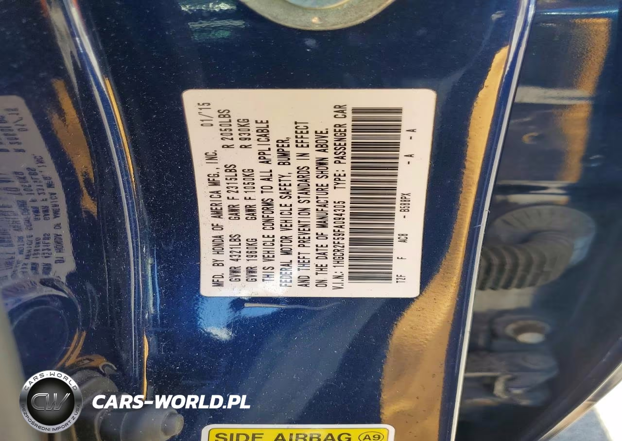 2015 Honda Accord Sport VIN:1HGCR2F59FA094305 - 12