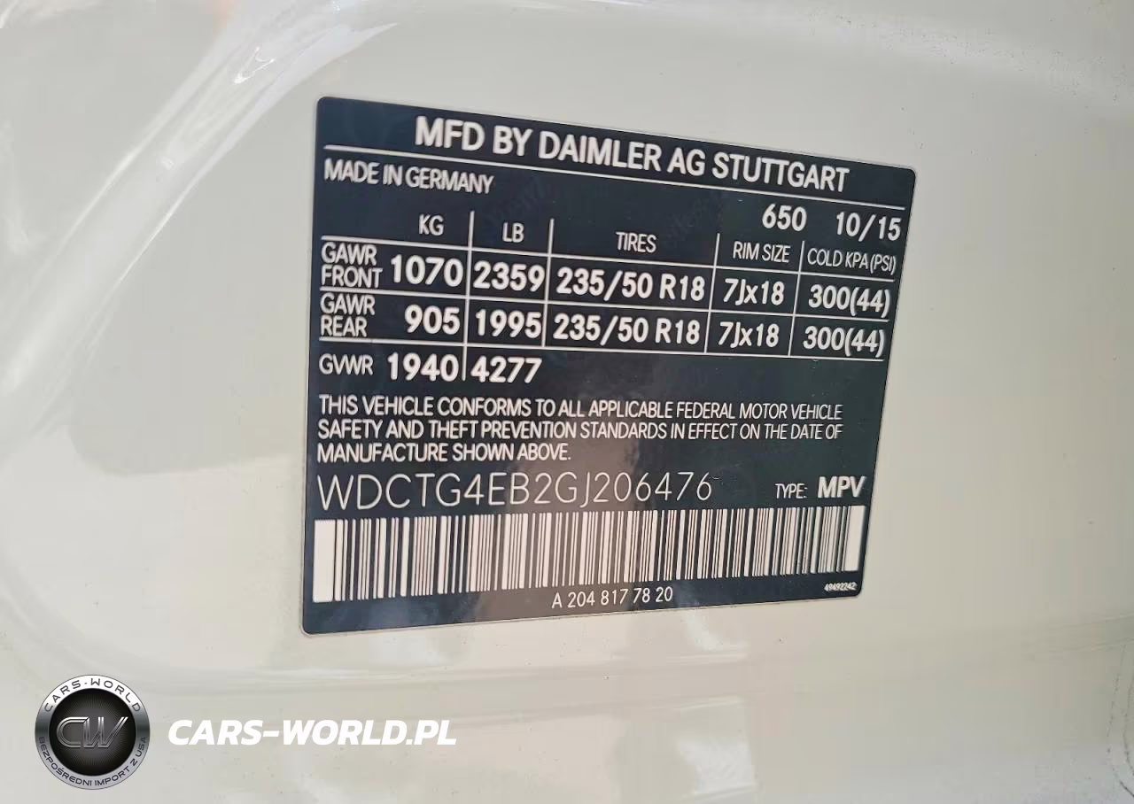 2016 Mercedes-Benz Gla 250 VIN:WDCTG4EB2GJ206476 - 13