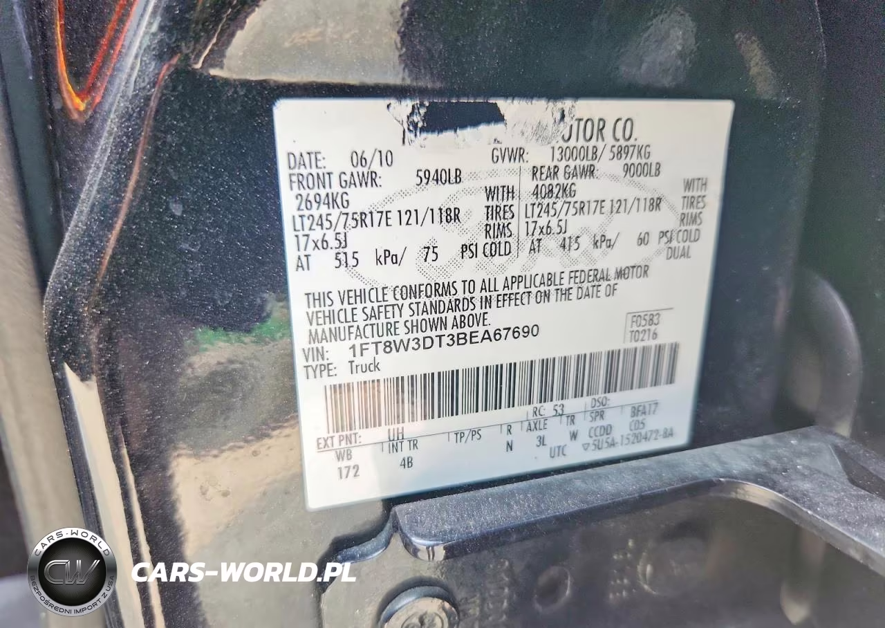 2011 Ford F350 Super Duty VIN:1FT8W3DT3BEA67690 - 13