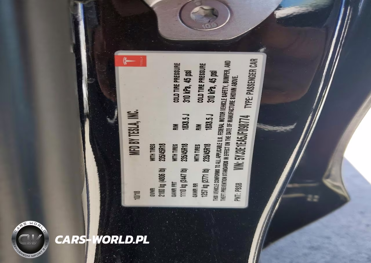 2018 Tesla Model 3 VIN:5YJ3E1EA5JF098774 - 12
