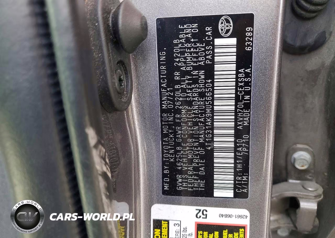 2021 Toyota Camry Se VIN:4T1G31AK9MU566504 - 12