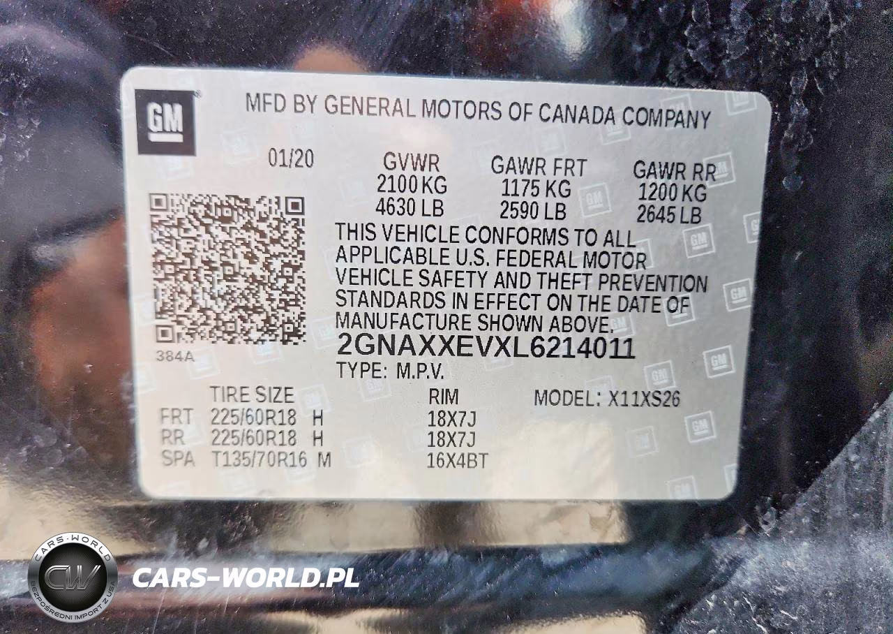 2020 Chevrolet Equinox Premier VIN:2GNAXXEVXL6214011 - 13