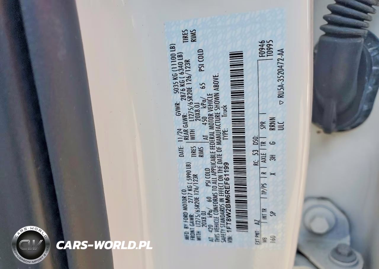 2024 Ford F250 Super Duty VIN:1FT8W2BM6REF61199 - 12