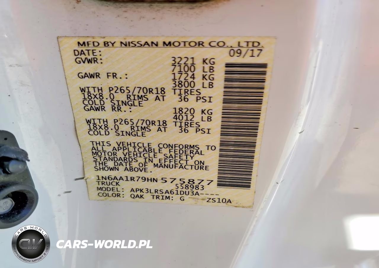 2017 Nissan Titan S VIN:1N6AA1R79HN575877 - 12