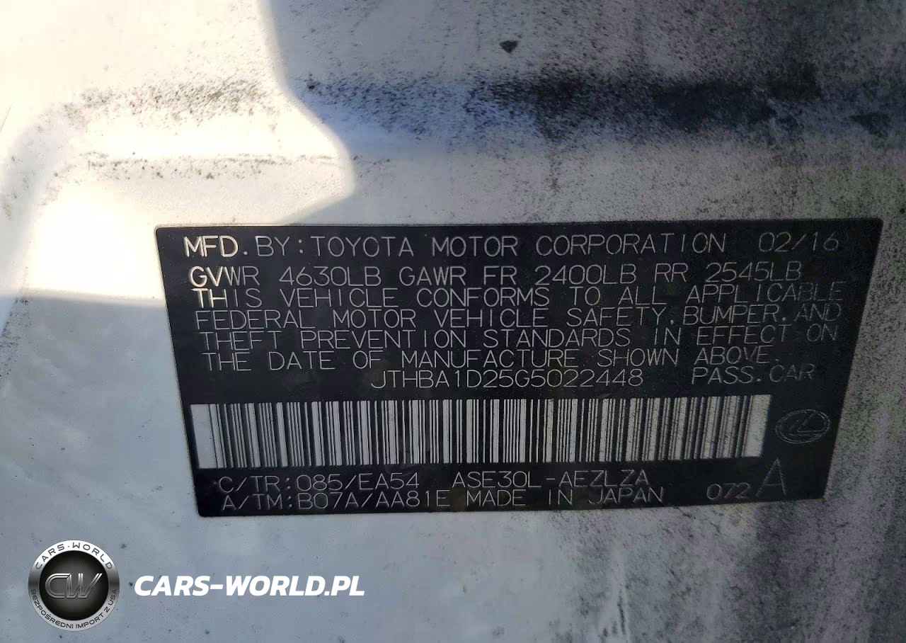2016 Lexus Is 200T VIN:JTHBA1D25G5022448 - 12