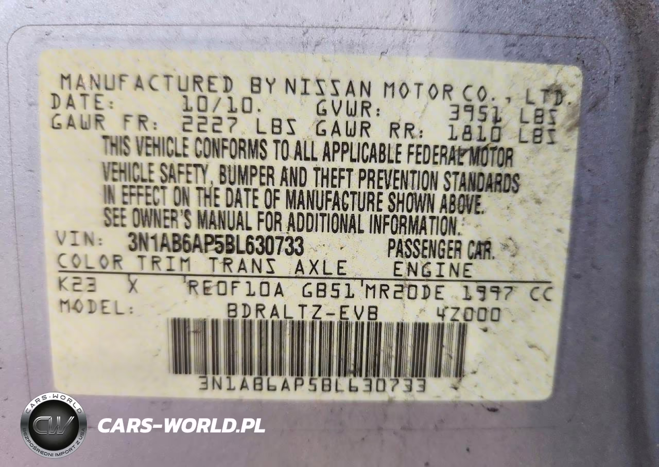 2011 Nissan Sentra 2.0 VIN:3N1AB6AP5BL630733 - 13