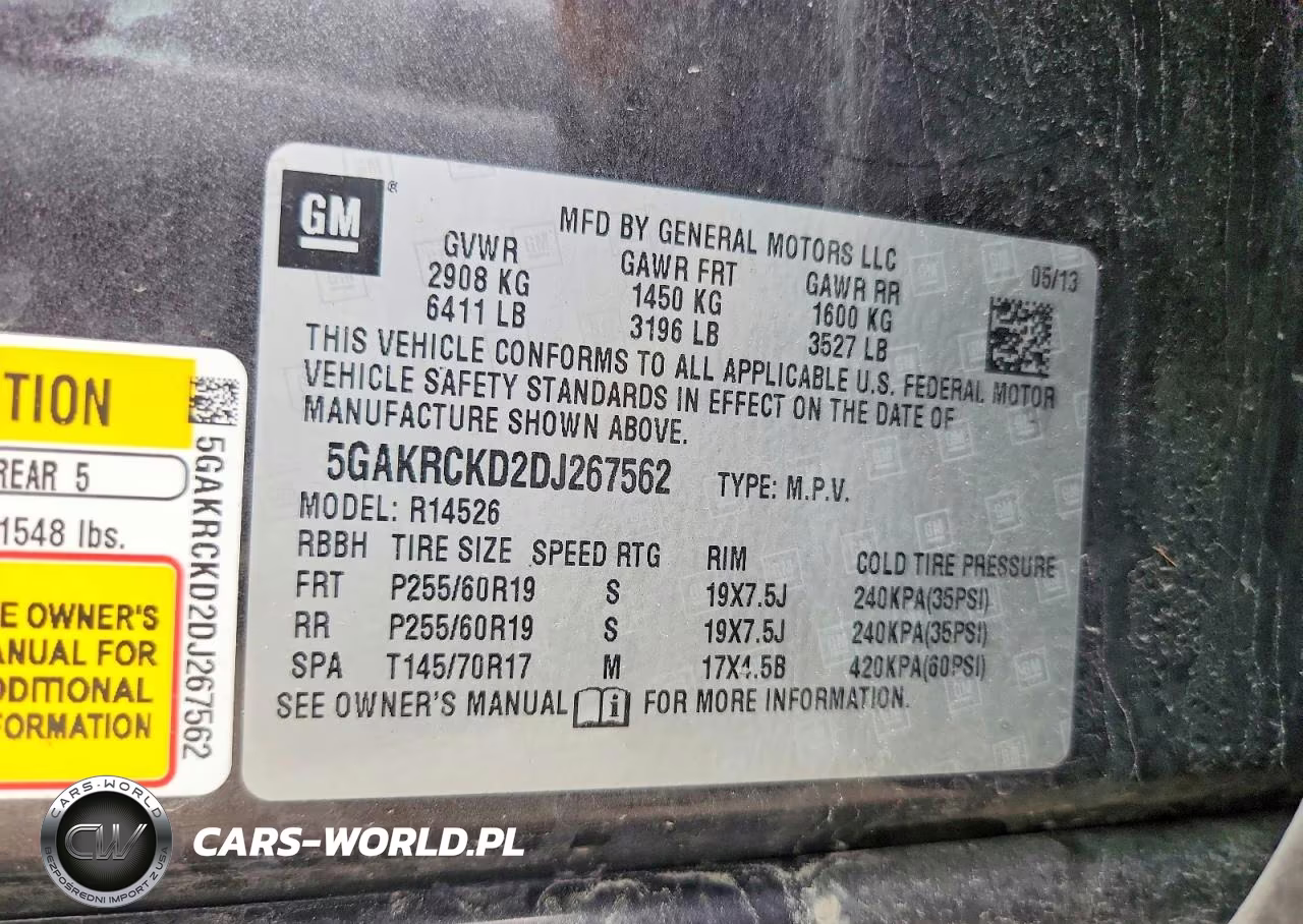 2013 Buick Enclave VIN:5GAKRCKD2DJ267562 - 13