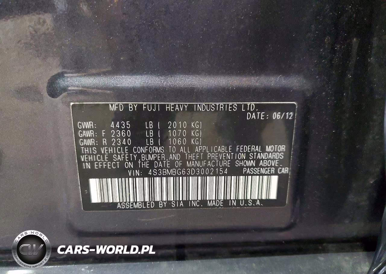 2013 Subaru Legacy 2.5I Premium VIN:4S3BMBG63D3002154 - 13