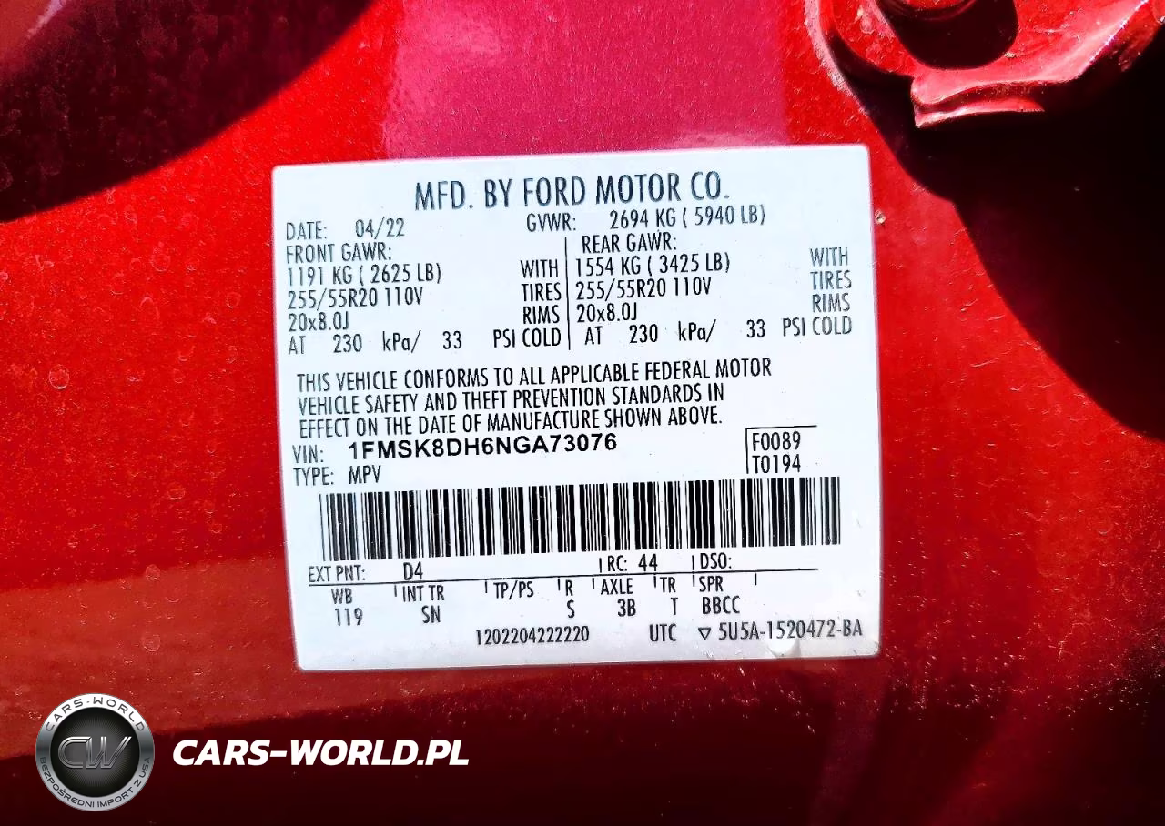 2022 Ford Explorer Xlt VIN:1FMSK8DH6NGA73076 - 13