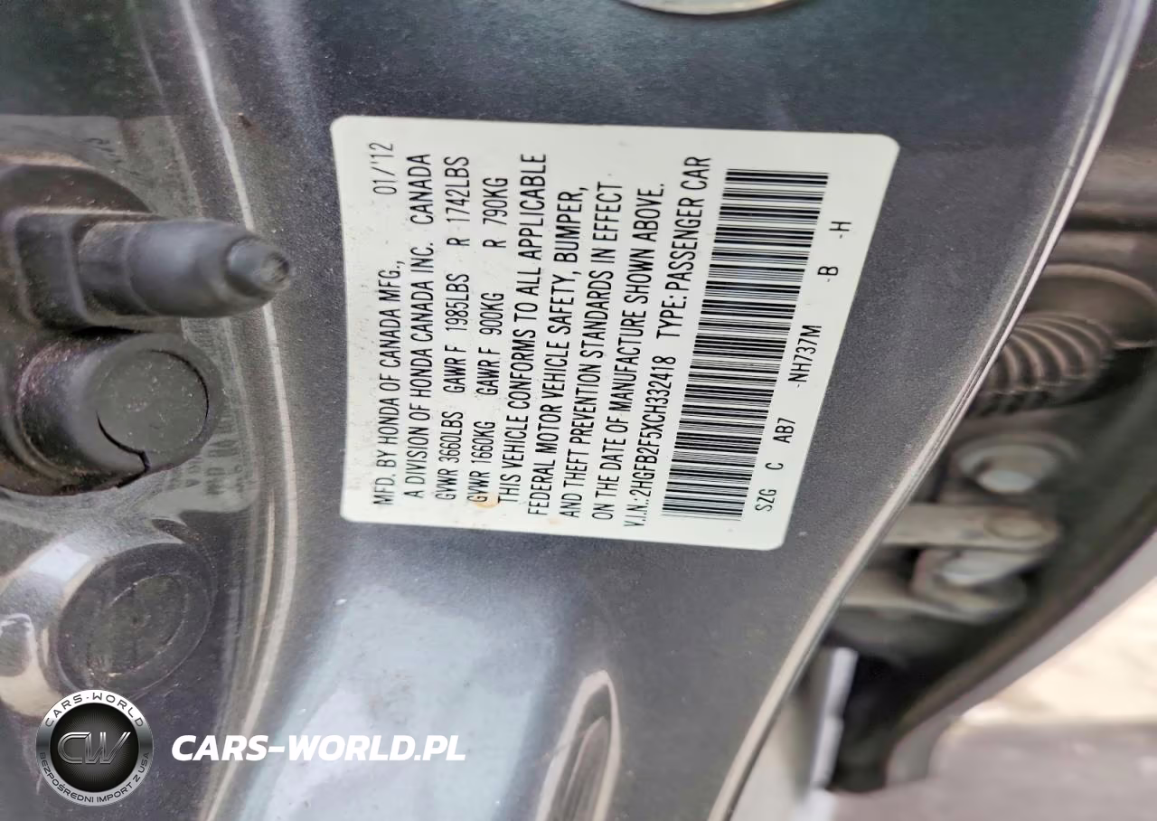 2012 Honda Civic Lx VIN:2HGFB2F5XCH332418 - 13