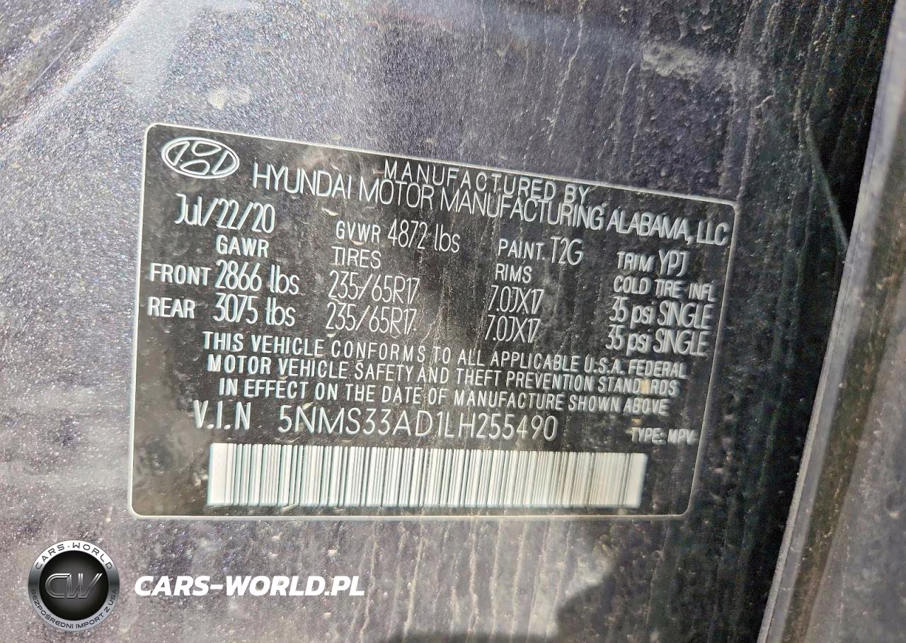 2020 Hyundai Santa Fe Sel VIN:5NMS33AD1LH255490 - 13