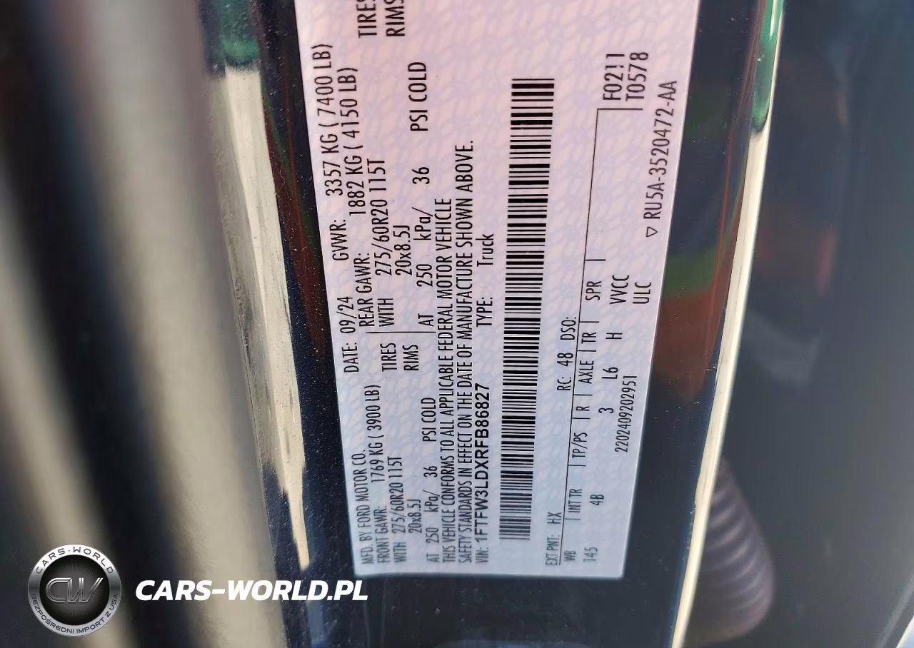 2024 Ford F150 Xlt VIN:1FTFW3LDXRFB86827 - 12