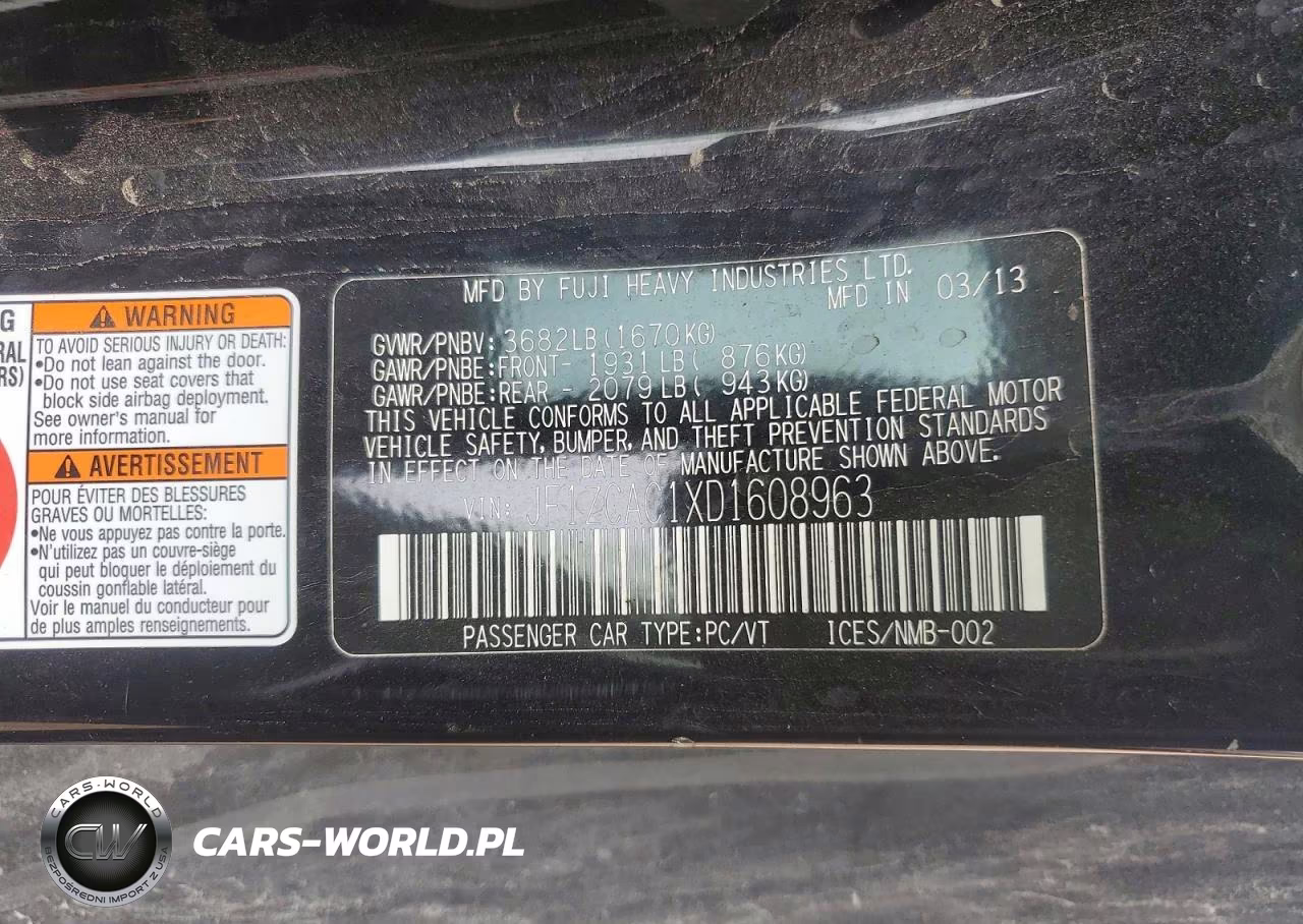 2013 Subaru Brz 2.0 Limited VIN:JF1ZCAC1XD1608963 - 12
