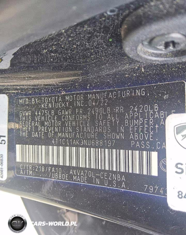 2022 Toyota Camry Le VIN:4T1C11AK3NU688197 - 12