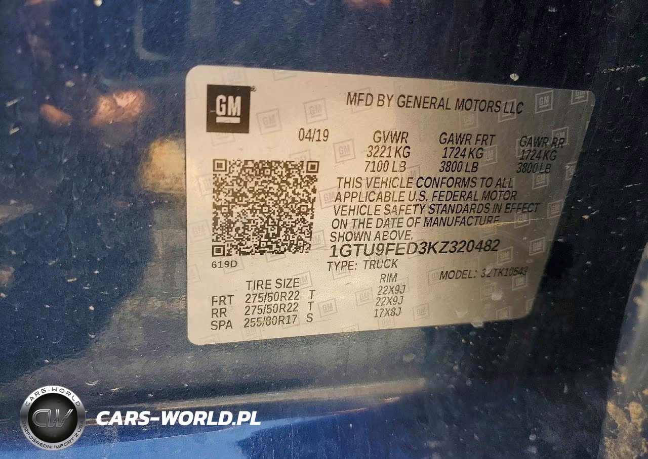 2019 GMC Sierra K1500 Denali VIN:1GTU9FED3KZ320482 - 12
