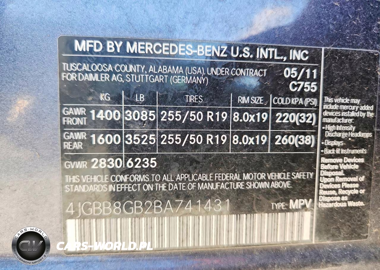 2011 Mercedes-Benz Ml 350 4Matic VIN:4JGBB8GB2BA741431 - 13