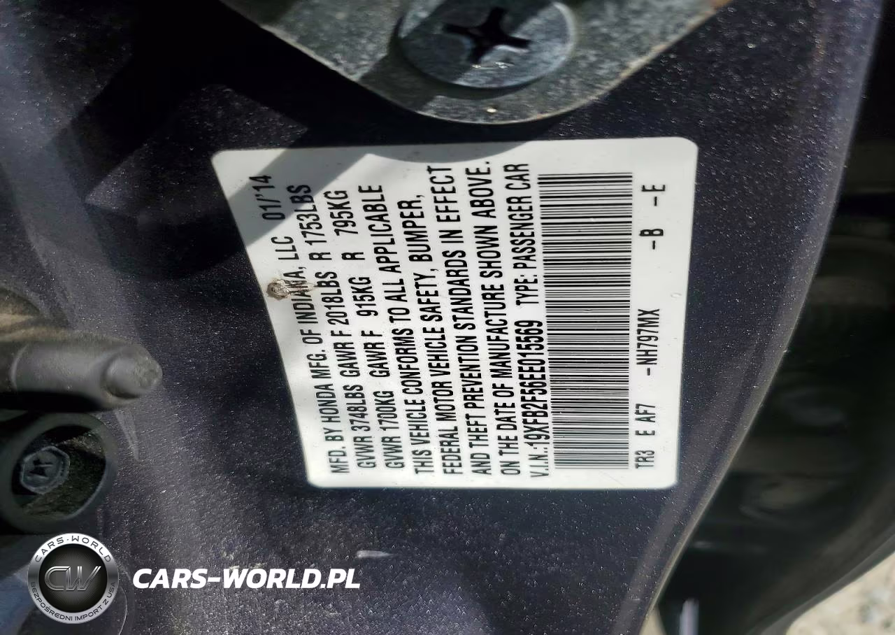 2014 Honda Civic Lx VIN:19XFB2F56EE015569 - 12