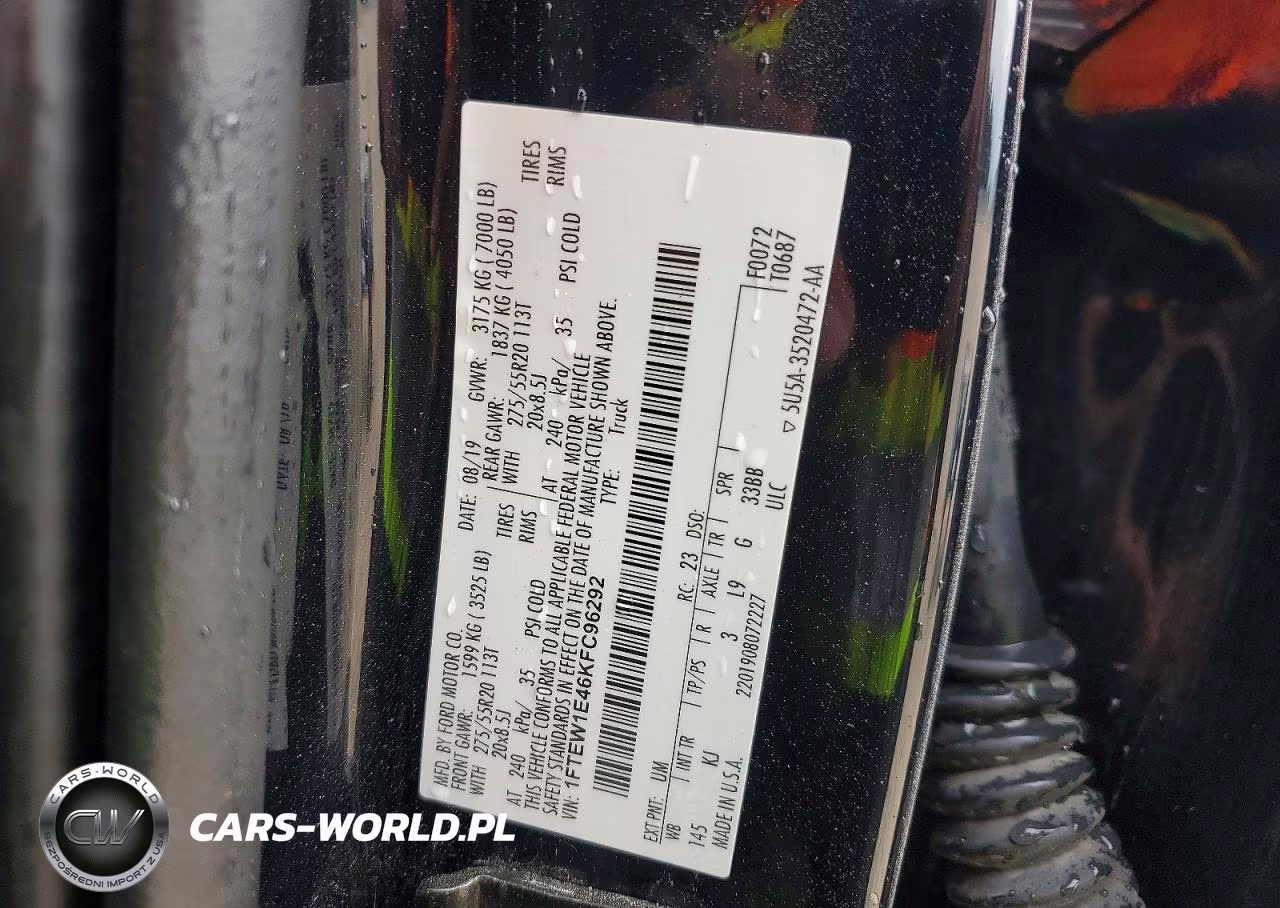 2019 Ford F150 Supercrew VIN:1FTEW1E46KFC96292 - 13