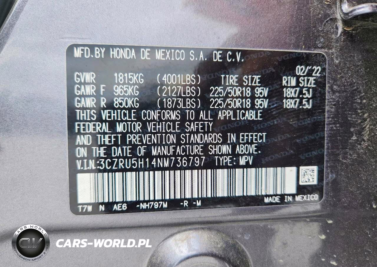 2022 Honda Hr-V Sport VIN:3CZRU5H14NM736797 - 13