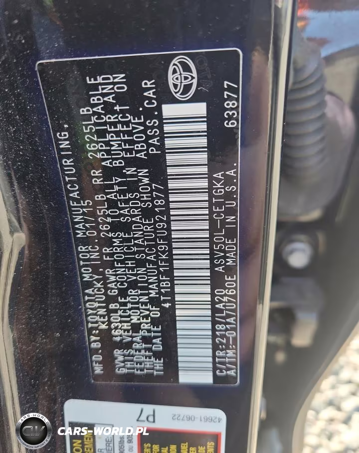 2015 Toyota Camry Xle VIN:4T1BF1FK9FU921877 - 13