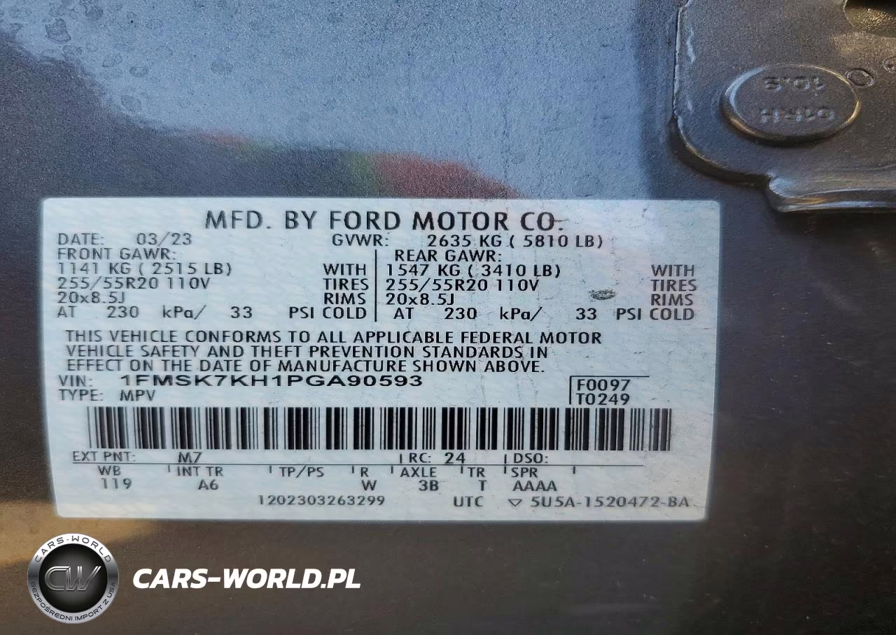 2023 Ford Explorer St-Line VIN:1FMSK7KH1PGA90593 - 14