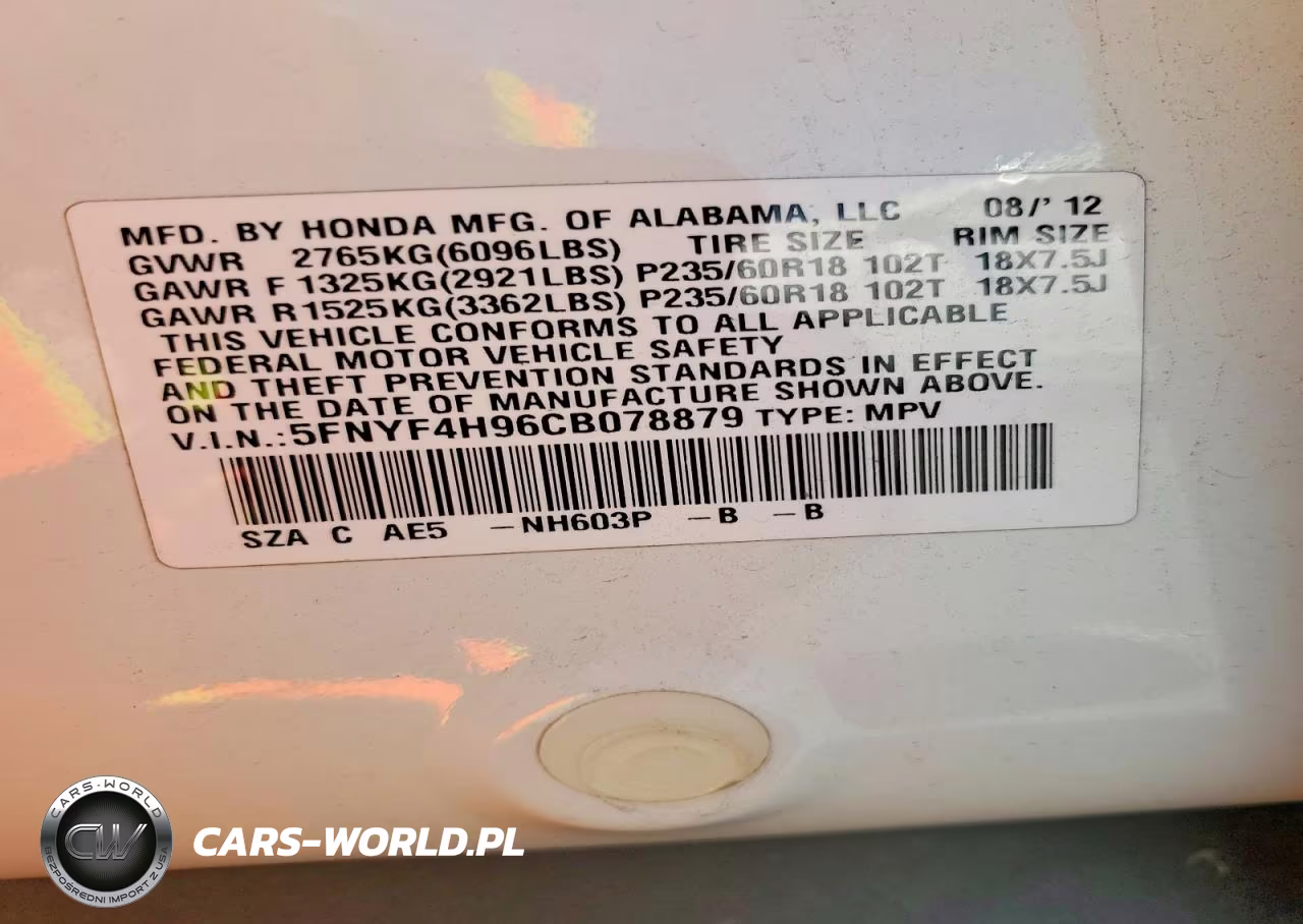 2012 Honda Pilot Touring VIN:5FNYF4H96CB078879 - 13