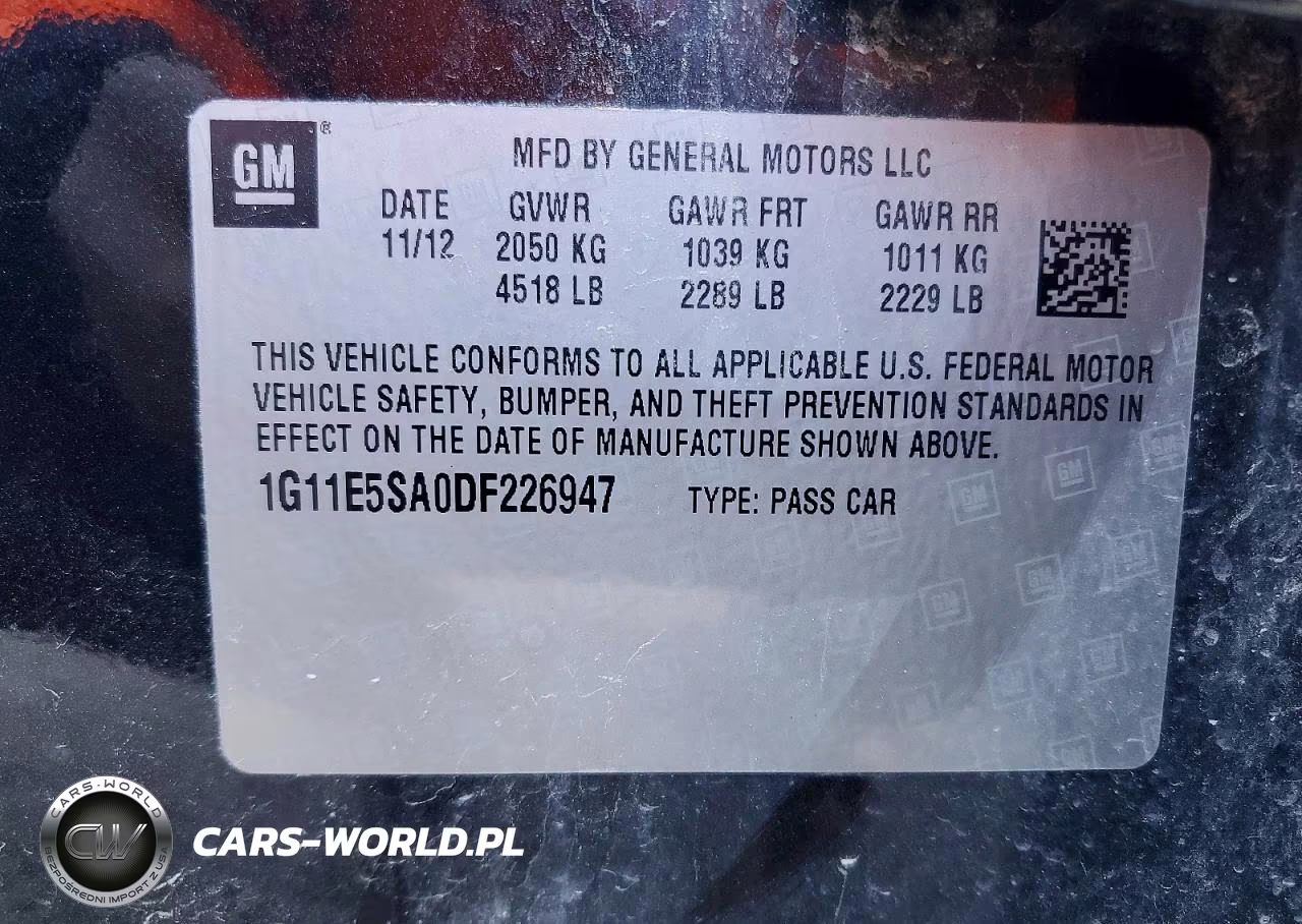 2013 Chevrolet Malibu 2Lt VIN:1G11E5SA0DF226947 - 12