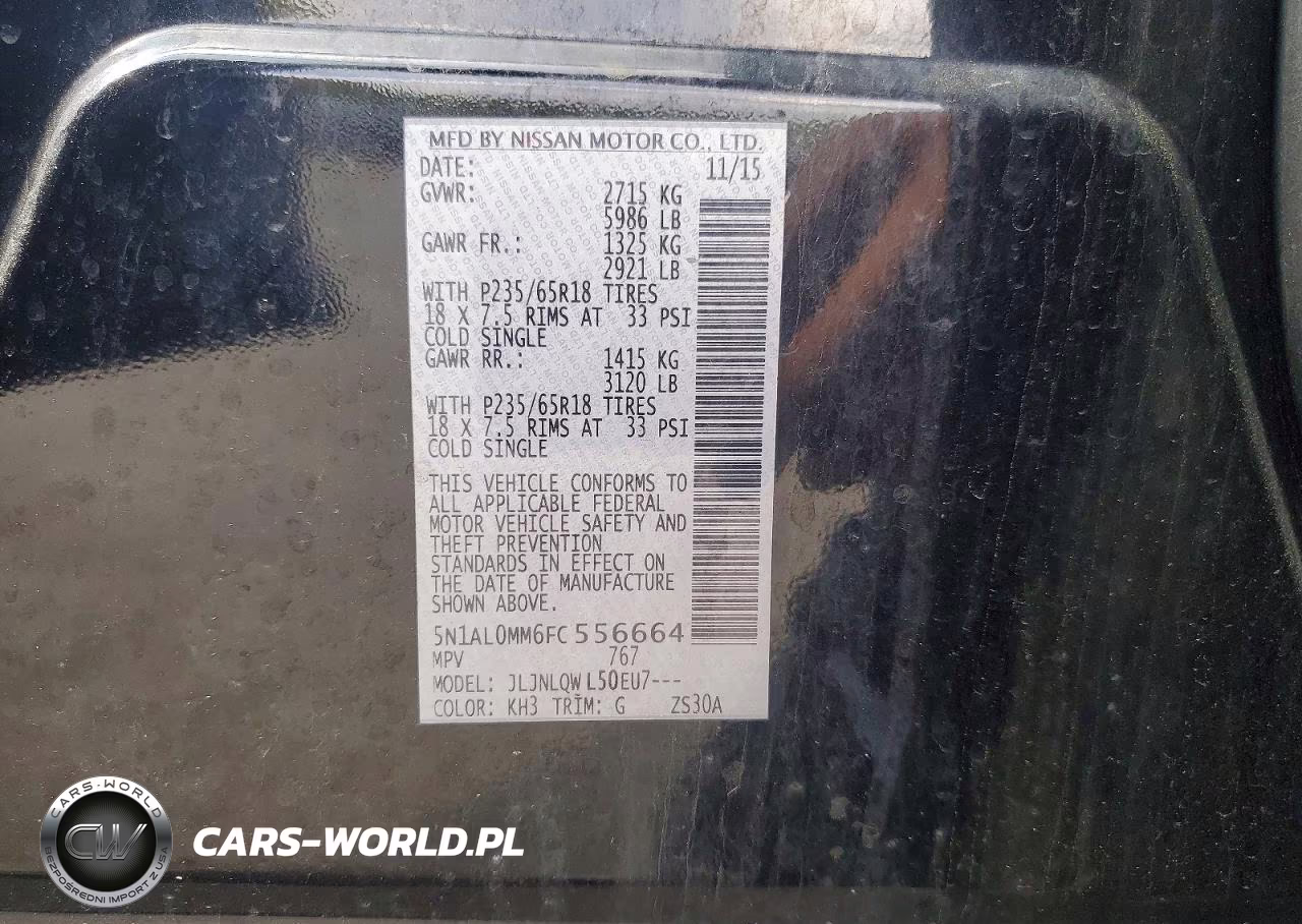 2015 Infiniti Qx60 Base VIN:5N1AL0MM6FC556664 - 12