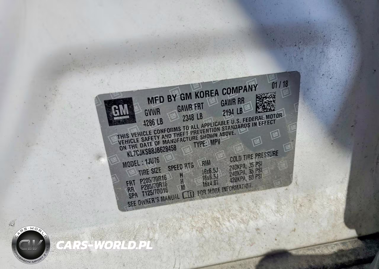2018 Chevrolet Trax Ls VIN:KL7CJKSB8JB628458 - 13
