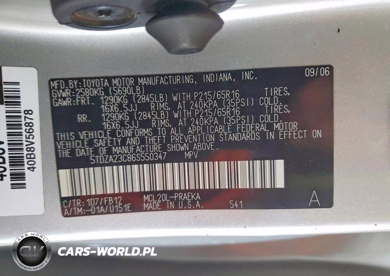 2006 Toyota Sienna Ce 8 Passenger VIN:5TDZA23C86S550347 - 13