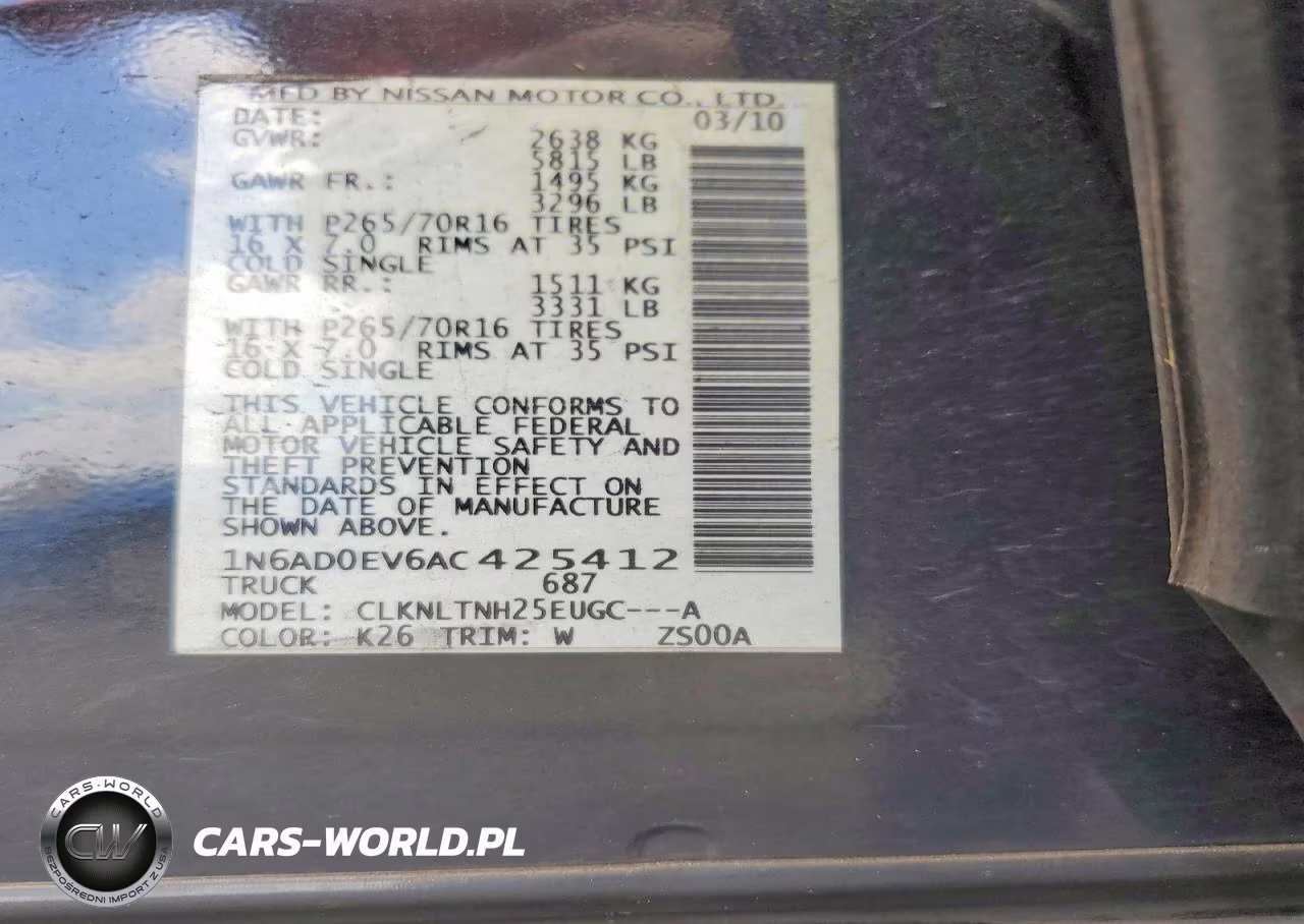 2010 Nissan Frontier Se V6 VIN:1N6AD0EV6AC425412 - 12