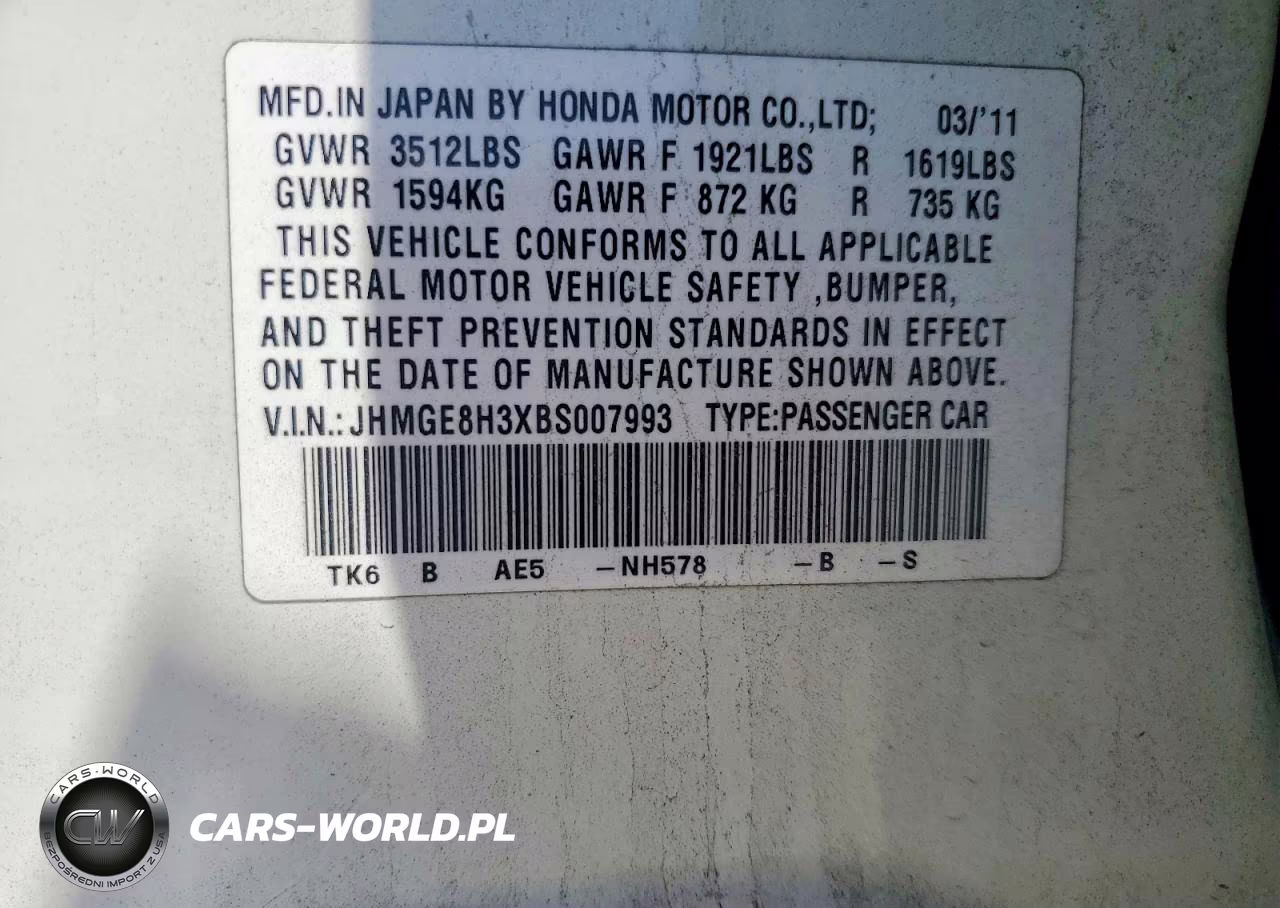 2011 Honda Fit VIN:JHMGE8H3XBS007993 - 14