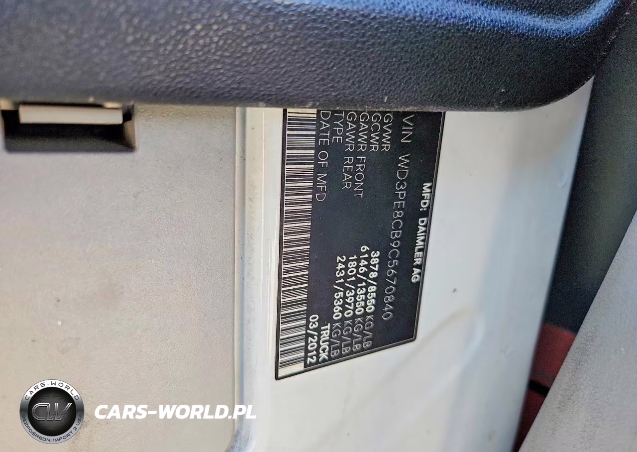 2012 Mercedes-Benz Sprinter 2500 VIN:WD3PE8CB9C5670840 - 13