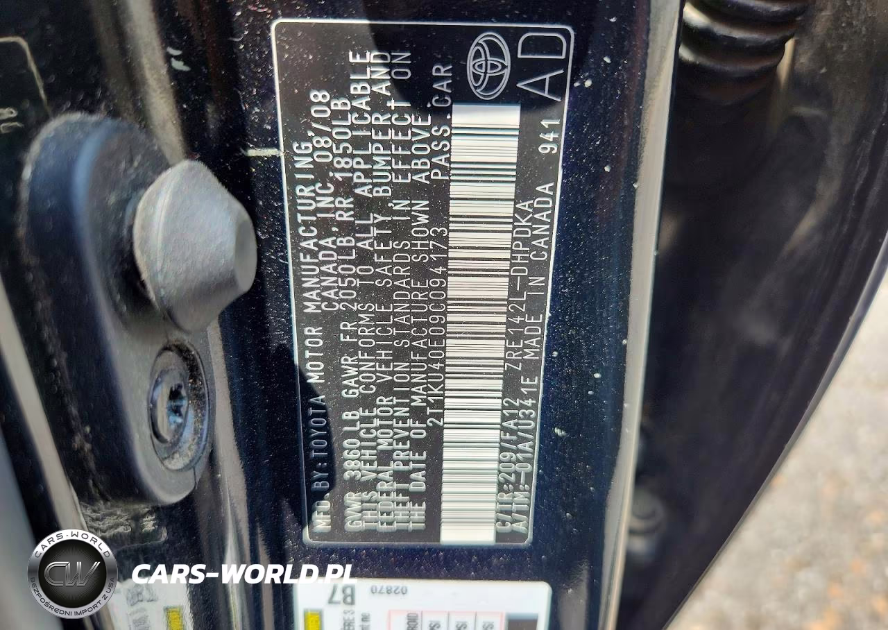 2009 Toyota Matrix Base VIN:2T1KU40E09C094173 - 12