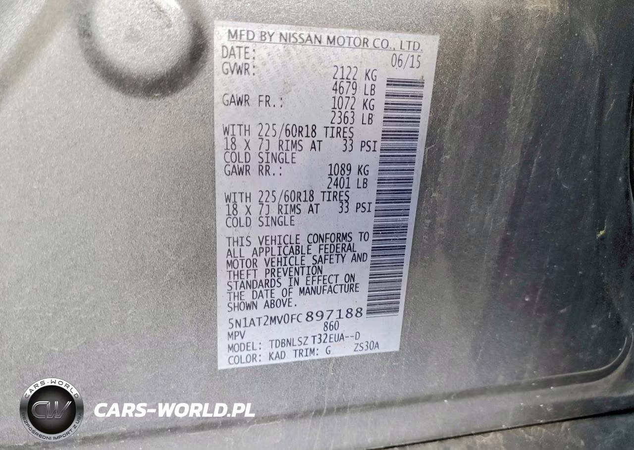 2015 Nissan Rogue Sl VIN:5N1AT2MV0FC897188 - 13