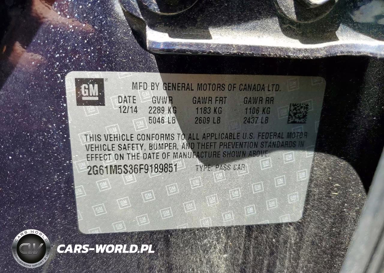 2015 Cadillac Xts Luxury Collection VIN:2G61M5S36F9189851 - 12