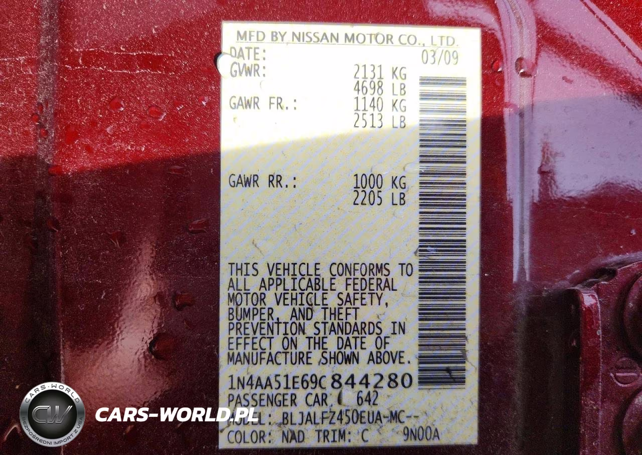 2009 Nissan Maxima 3.5 S VIN:1N4AA51E69C844280 - 13