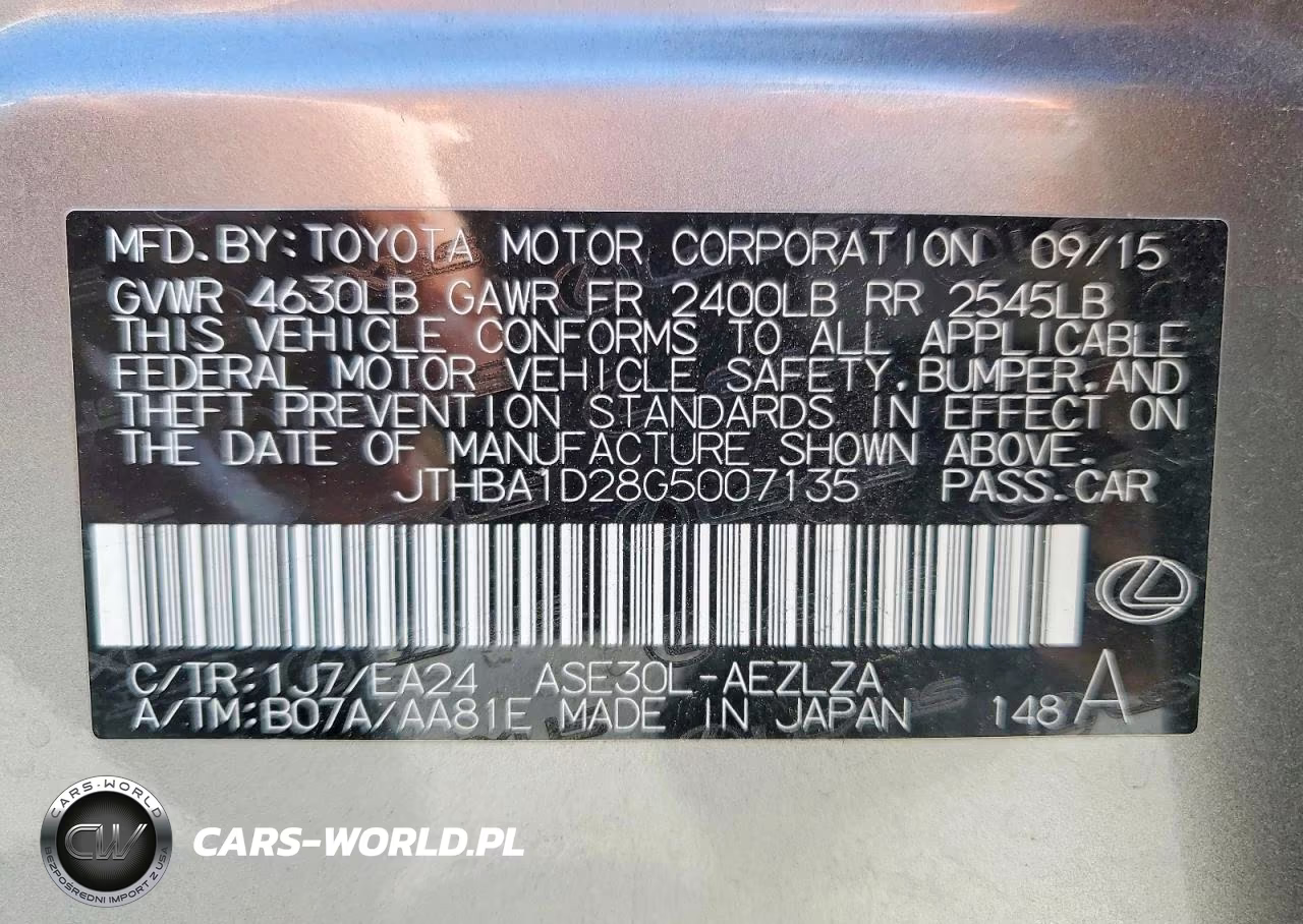 2016 Lexus Is 200T VIN:JTHBA1D28G5007135 - 13
