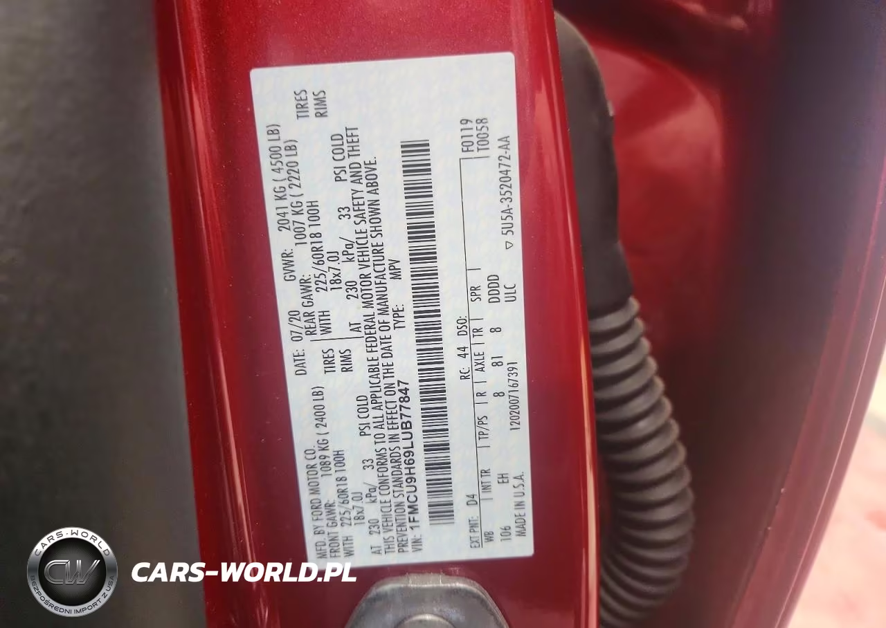 2020 Ford Escape Sel VIN:1FMCU9H69LUB77847 - 13