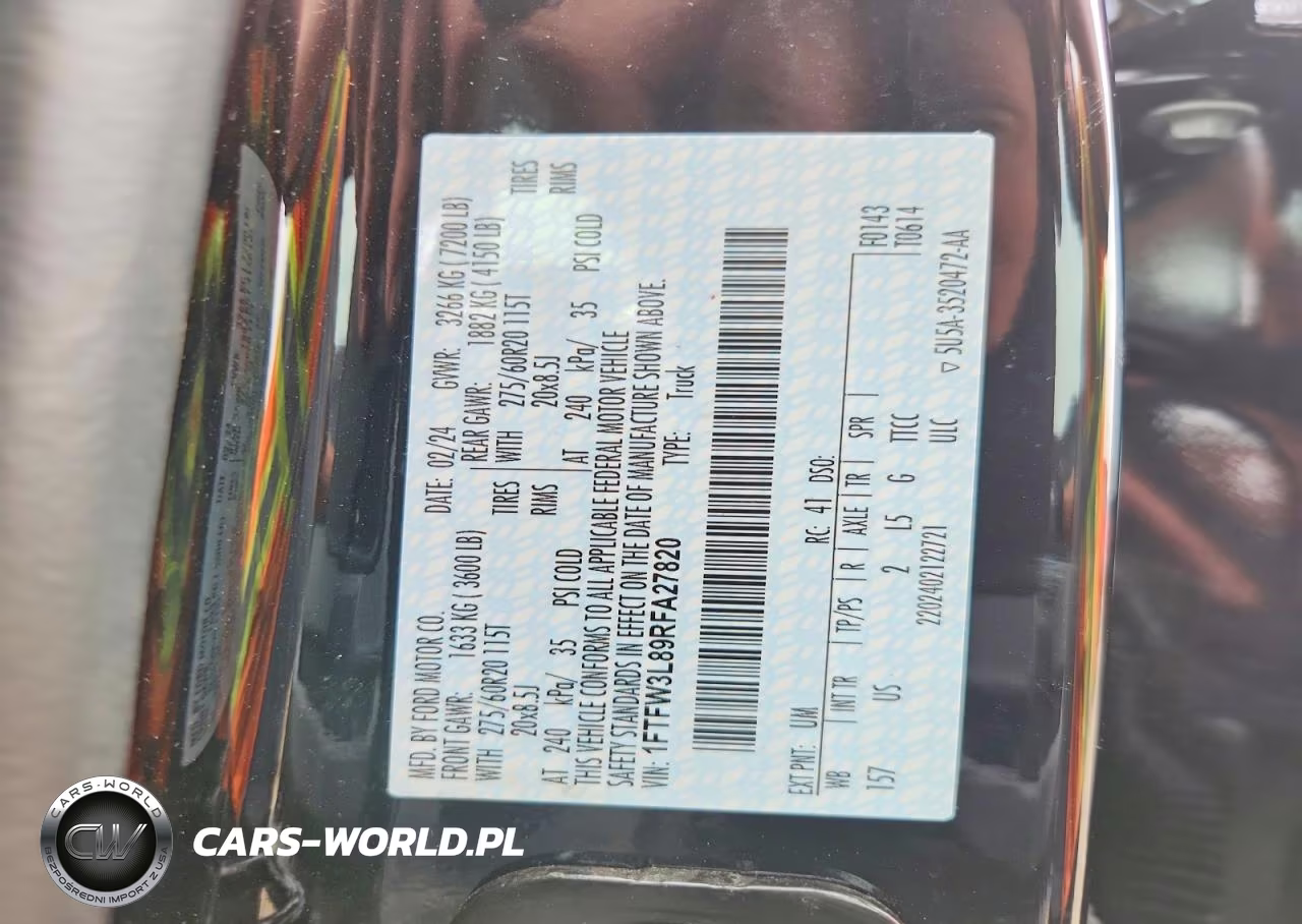 2024 Ford F150 Xlt VIN:1FTFW3L89RFA27820 - 12