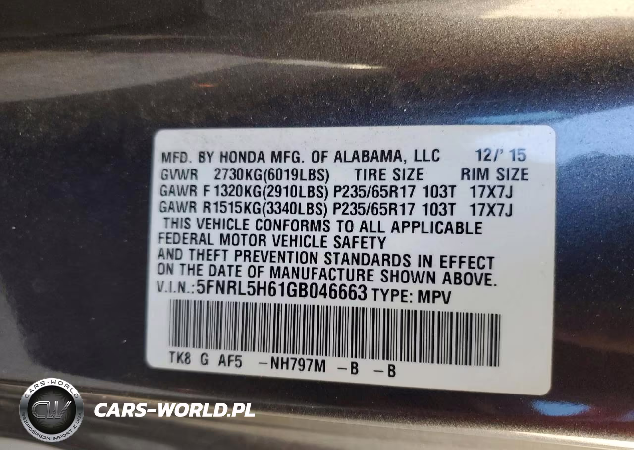 2016 Honda Odyssey Exl VIN:5FNRL5H61GB046663 - 13