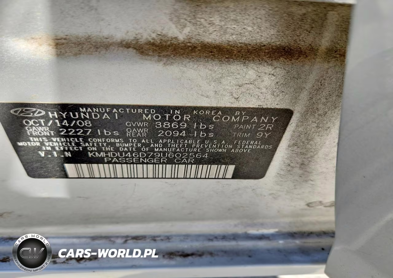 2009 Hyundai Elantra VIN:KMHDU46D79U602564 - 12