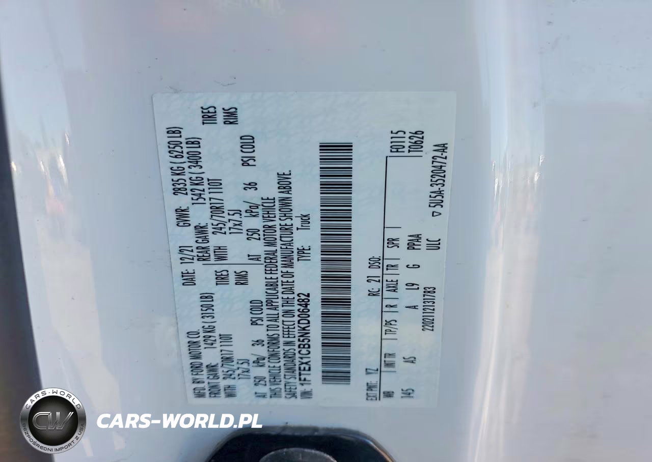 2022 Ford F150 Super Cab VIN:1FTEX1CB5NKD06482 - 12