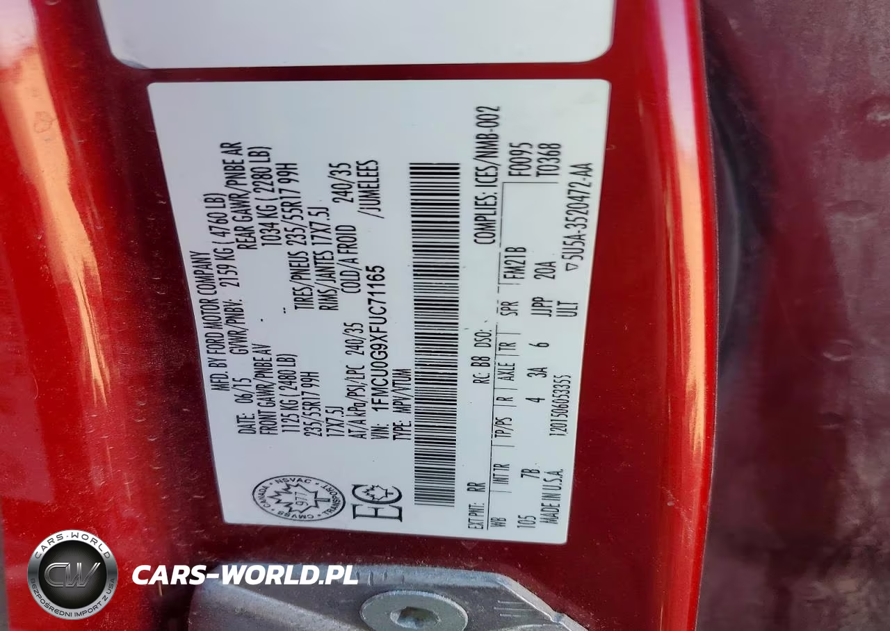 2015 Ford Escape Se VIN:1FMCU0G9XFUC71165 - 13