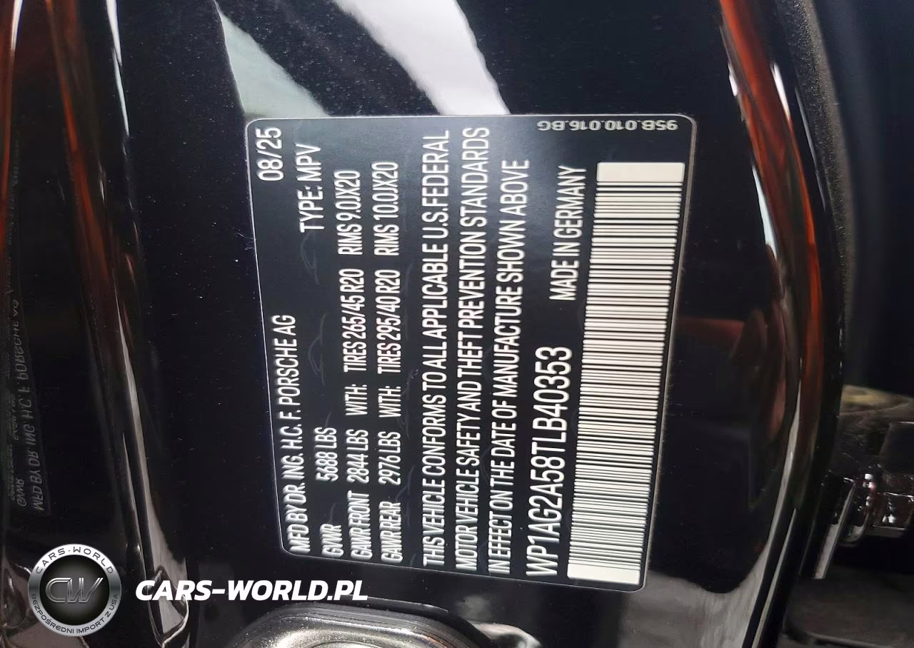 2026 Porsche Macan S VIN:WP1AG2A58TLB40353 - 14