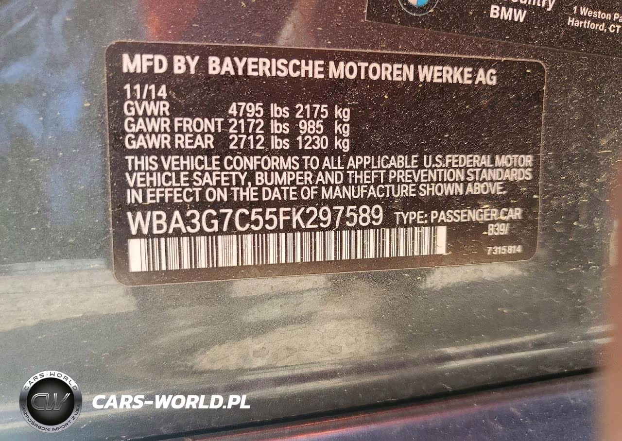 2015 BMW 328 Xi VIN:WBA3G7C55FK297589 - 13