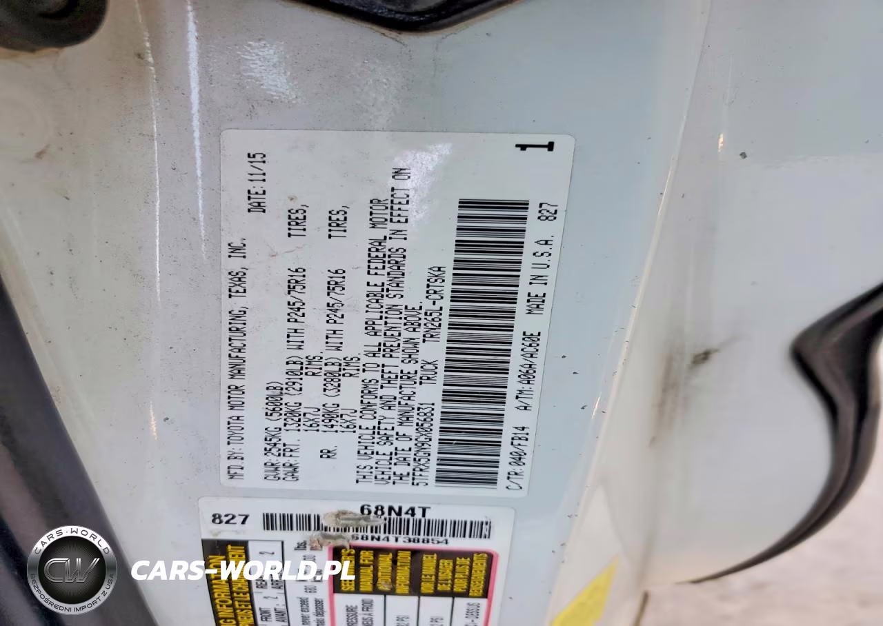 2016 Toyota Tacoma Sr VIN:5TFRX5GN9GX056831 - 12
