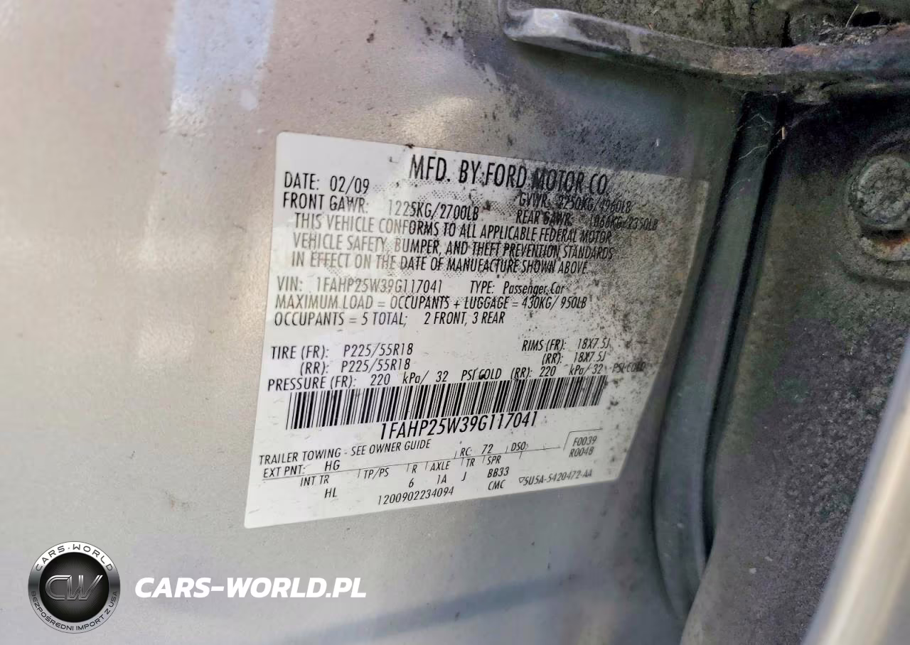 2009 Ford Taurus Limited VIN:1FAHP25W39G117041 - 12